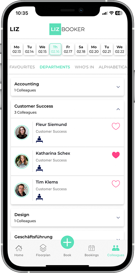 screenshot of LIZ Booker